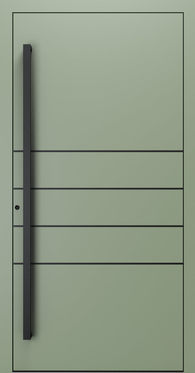 Turenwerke SL75 Design 270B Premium75 aluminium door in pale green RAL 6021