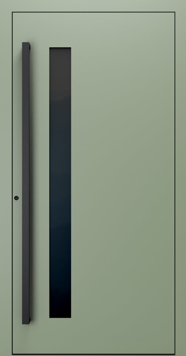 Turenwerke SL75 Design 34 Premium75 aluminium door in pale green RAL 6021