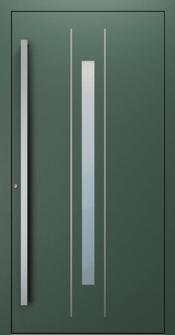 Turenwerke SL75 Design 620 Premium75 aluminium door in fir green RAL 6009