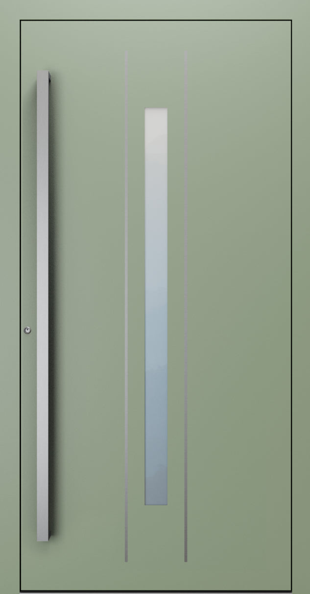 Turenwerke SL75 Design 620 Premium75 aluminium door in pale green RAL 6021