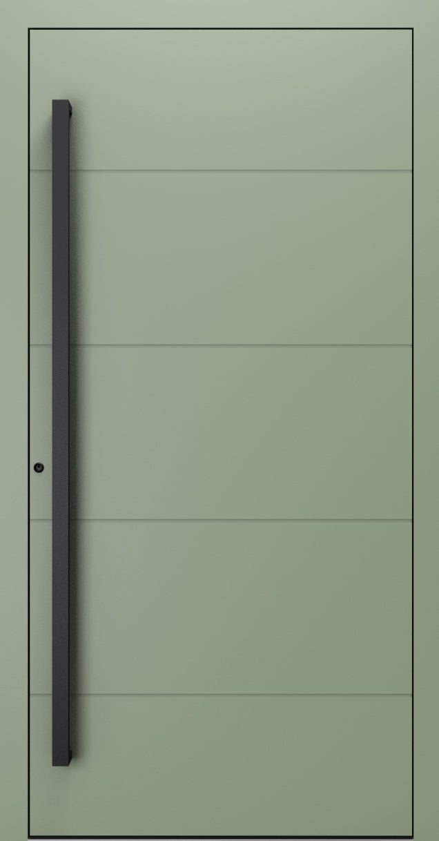 Turenwerke SL75 Design 660B Premium75 aluminium door in pale green RAL 6021