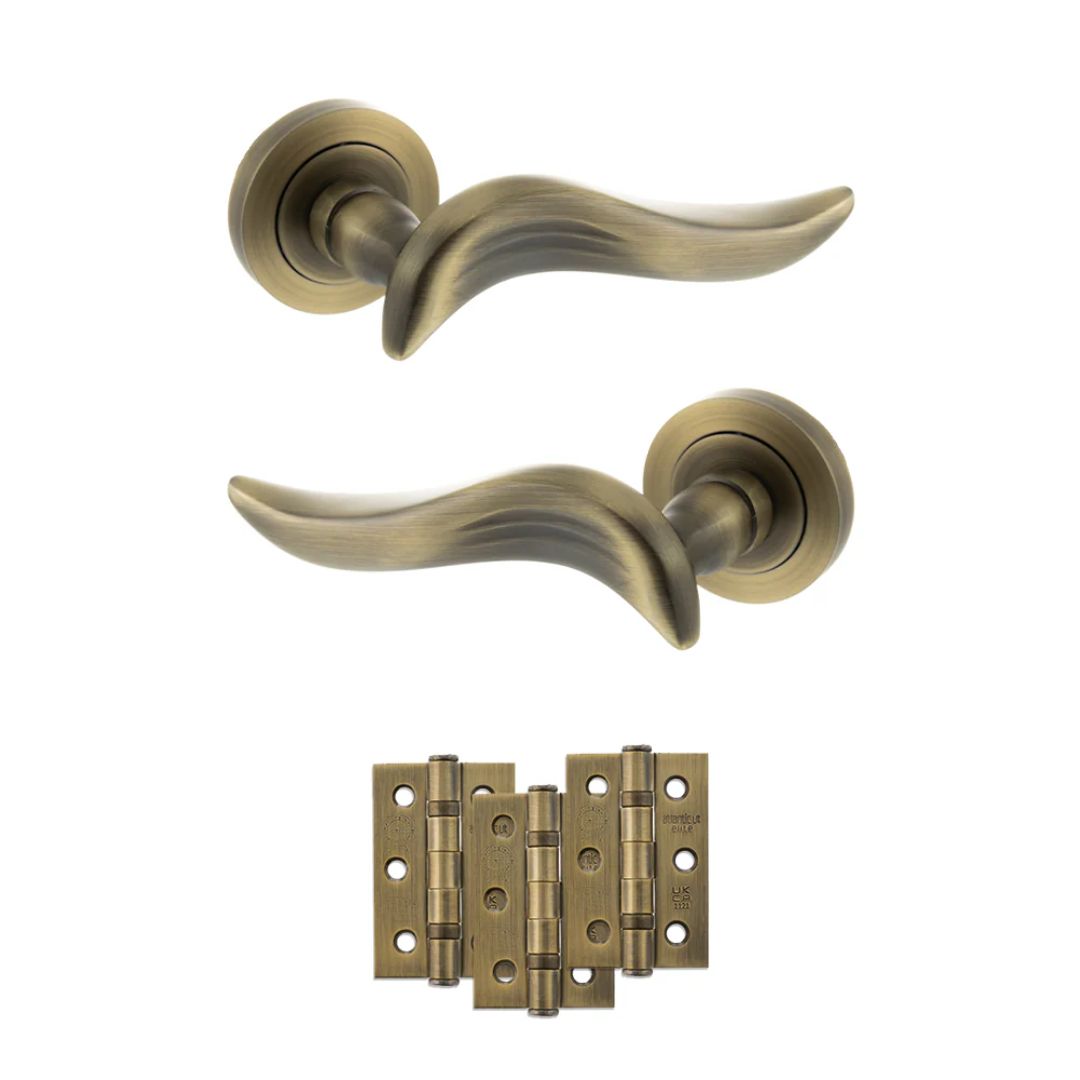 Atlantic OE144MAB Old English Oxford on Round Rose Door Handle Pack