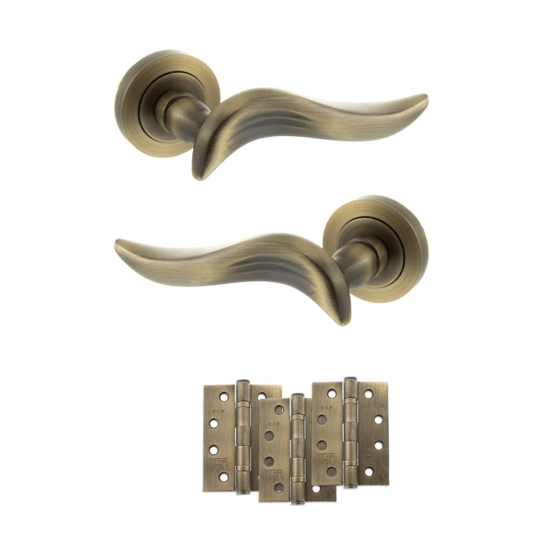Atlantic OE144MAB Old English Oxford on Round Rose Door Handle Pack