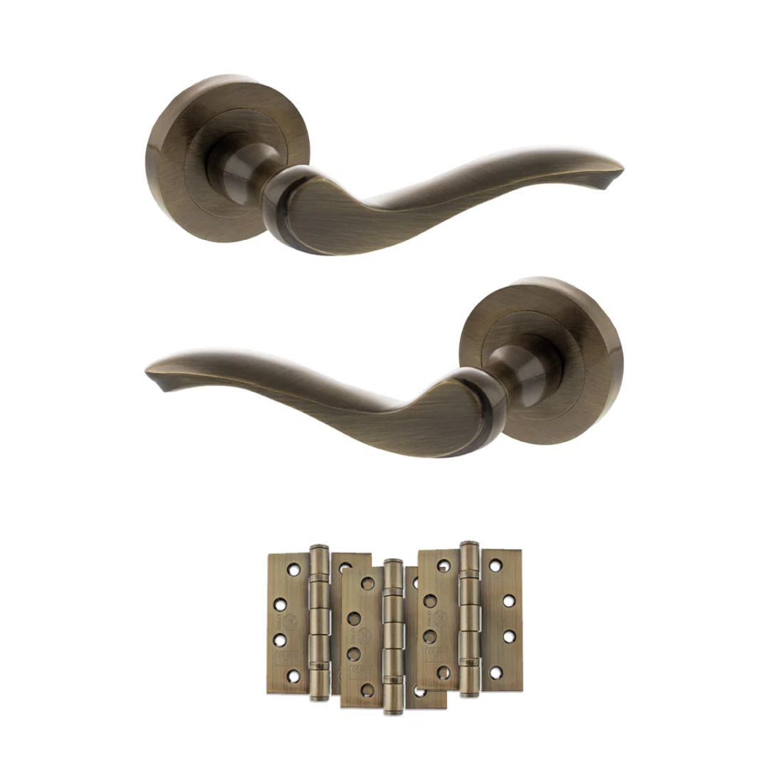 Atlantic OE178 Old English Warwick on Round Rose Door Handle Pack