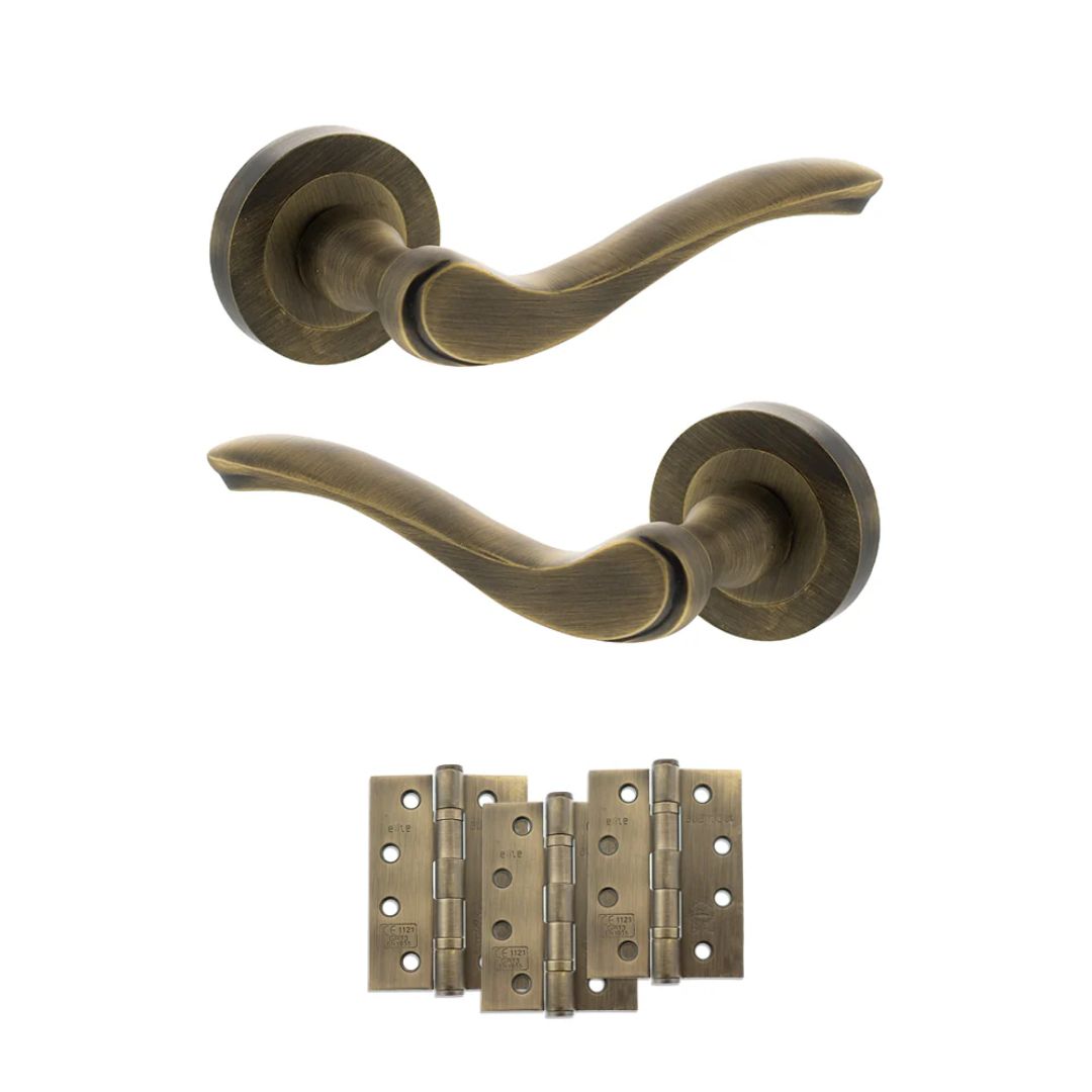 Atlantic OE178 Old English Warwick on Round Rose Door Handle Pack
