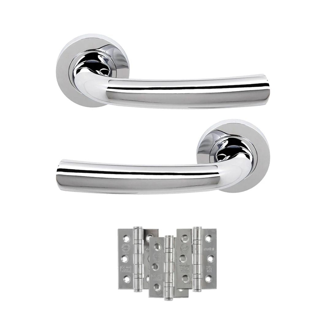 Atlantic S21R Status Nevada on Round Rose Door Handle Pack