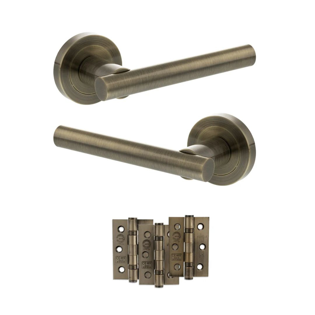 Atlantic S28R Status Nebraska on Round Rose Door Handle Pack