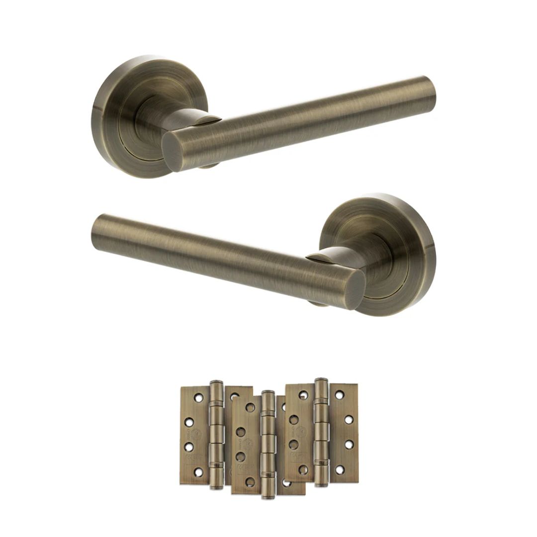 Atlantic S28R Status Nebraska on Round Rose Door Handle Pack