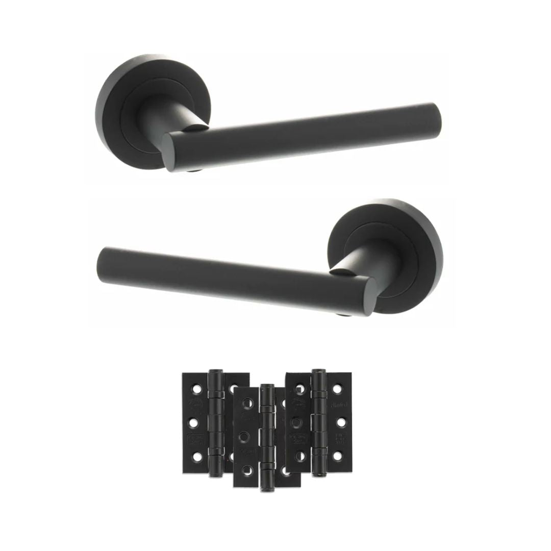 Atlantic S28R Status Nebraska on Round Rose Door Handle Pack