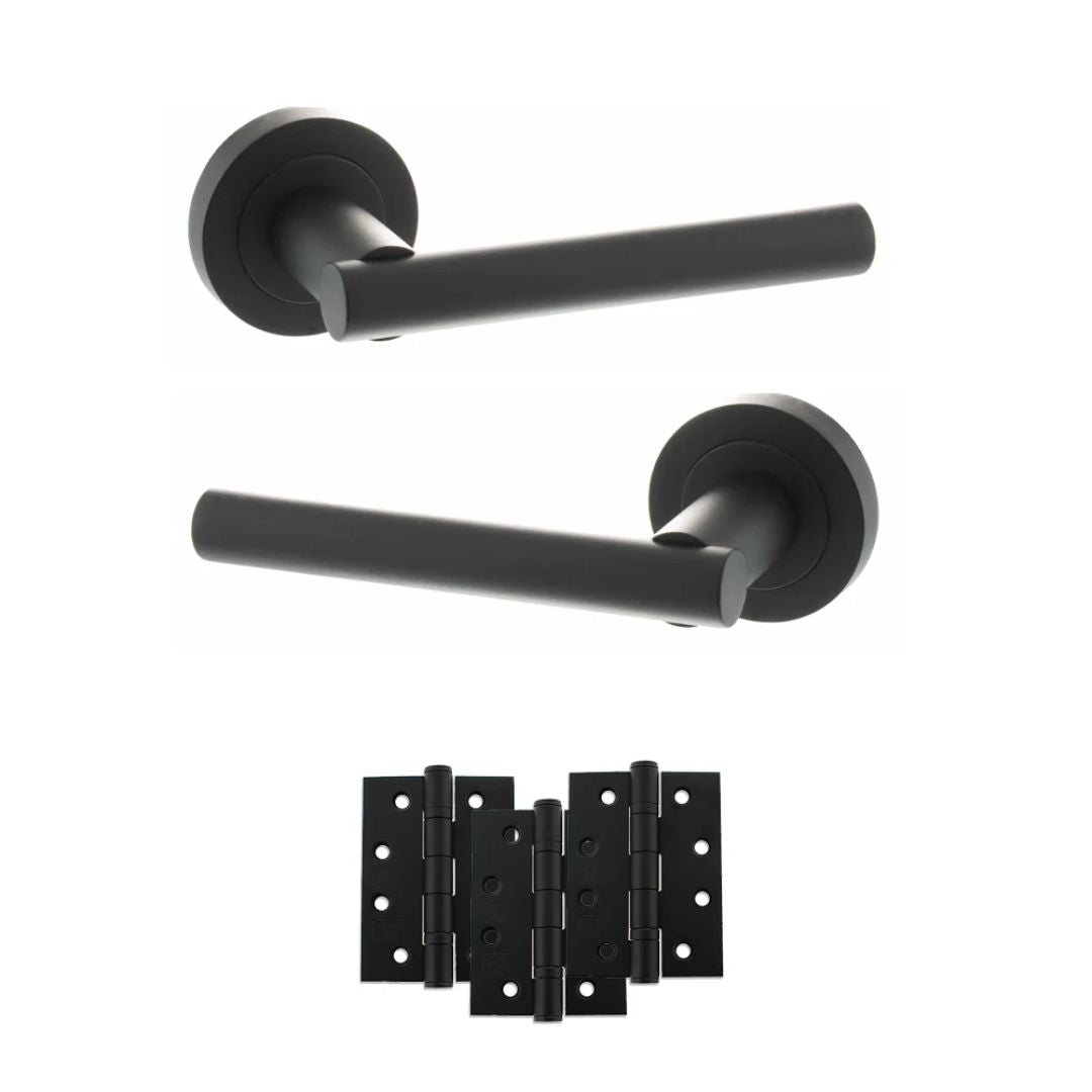 Atlantic S28R Status Nebraska on Round Rose Door Handle Pack