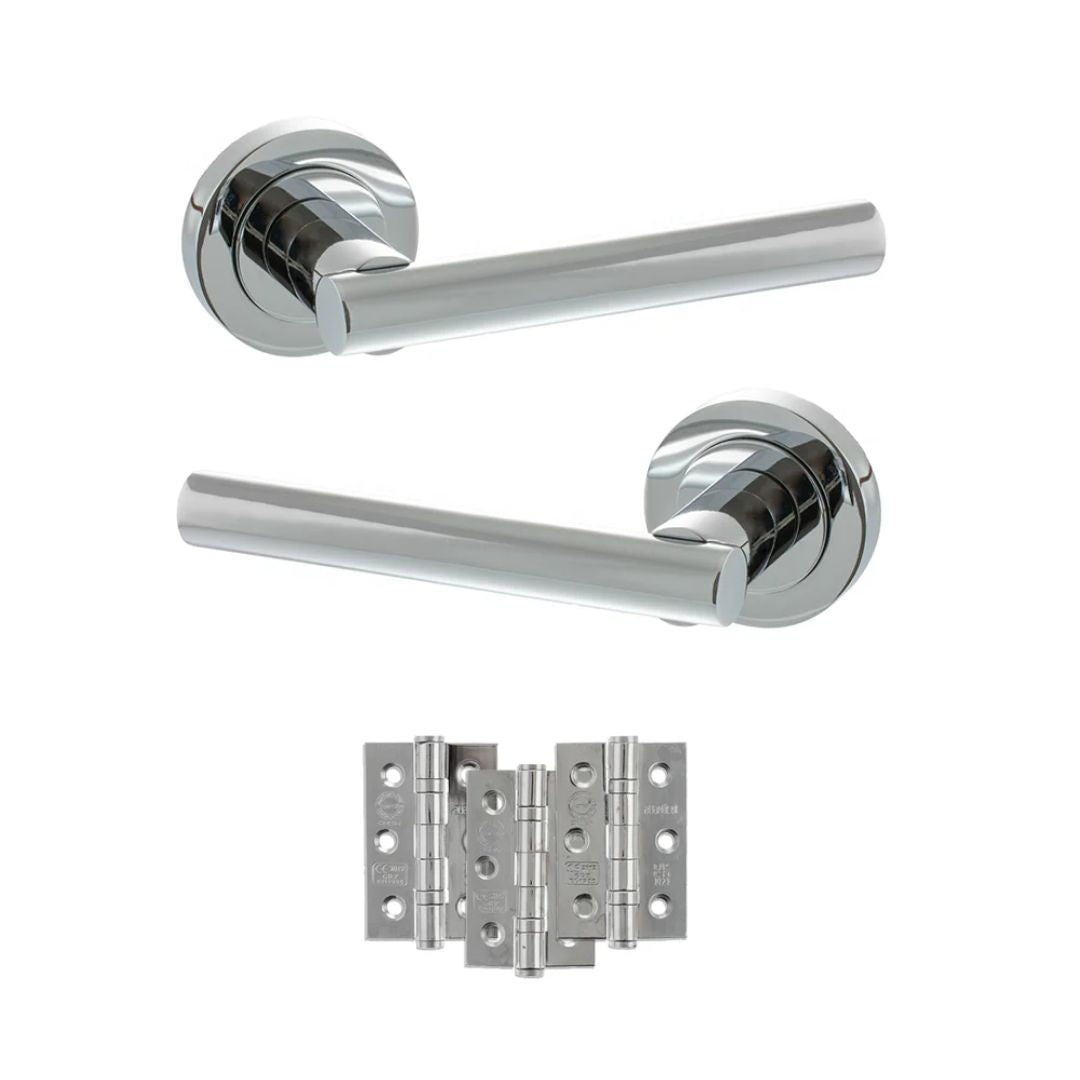 Atlantic S28R Status Nebraska on Round Rose Door Handle Pack
