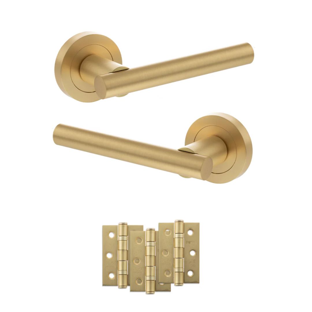 Atlantic S28R Status Nebraska on Round Rose Door Handle Pack