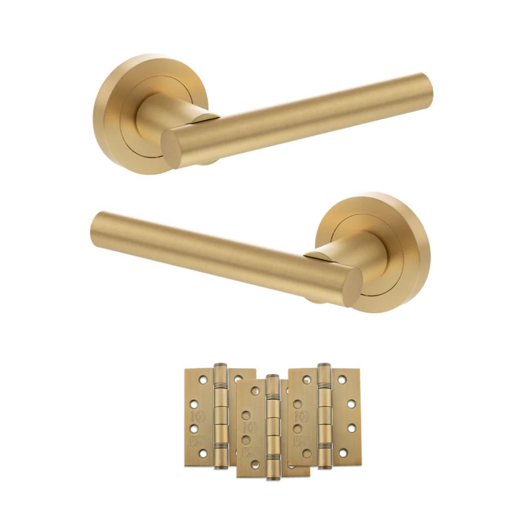 Atlantic S28R Status Nebraska on Round Rose Door Handle Pack