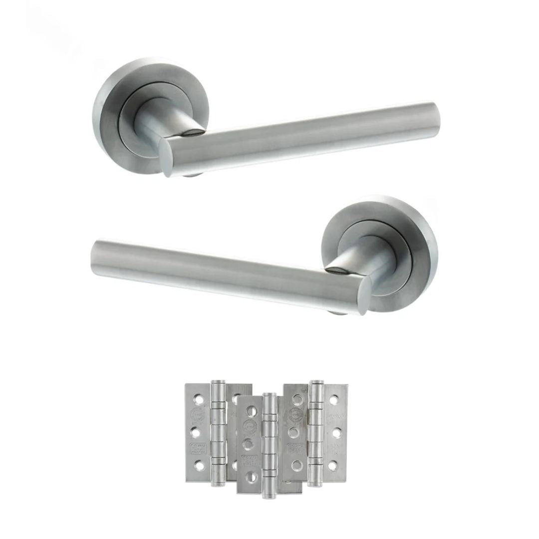 Atlantic S28R Status Nebraska on Round Rose Door Handle Pack