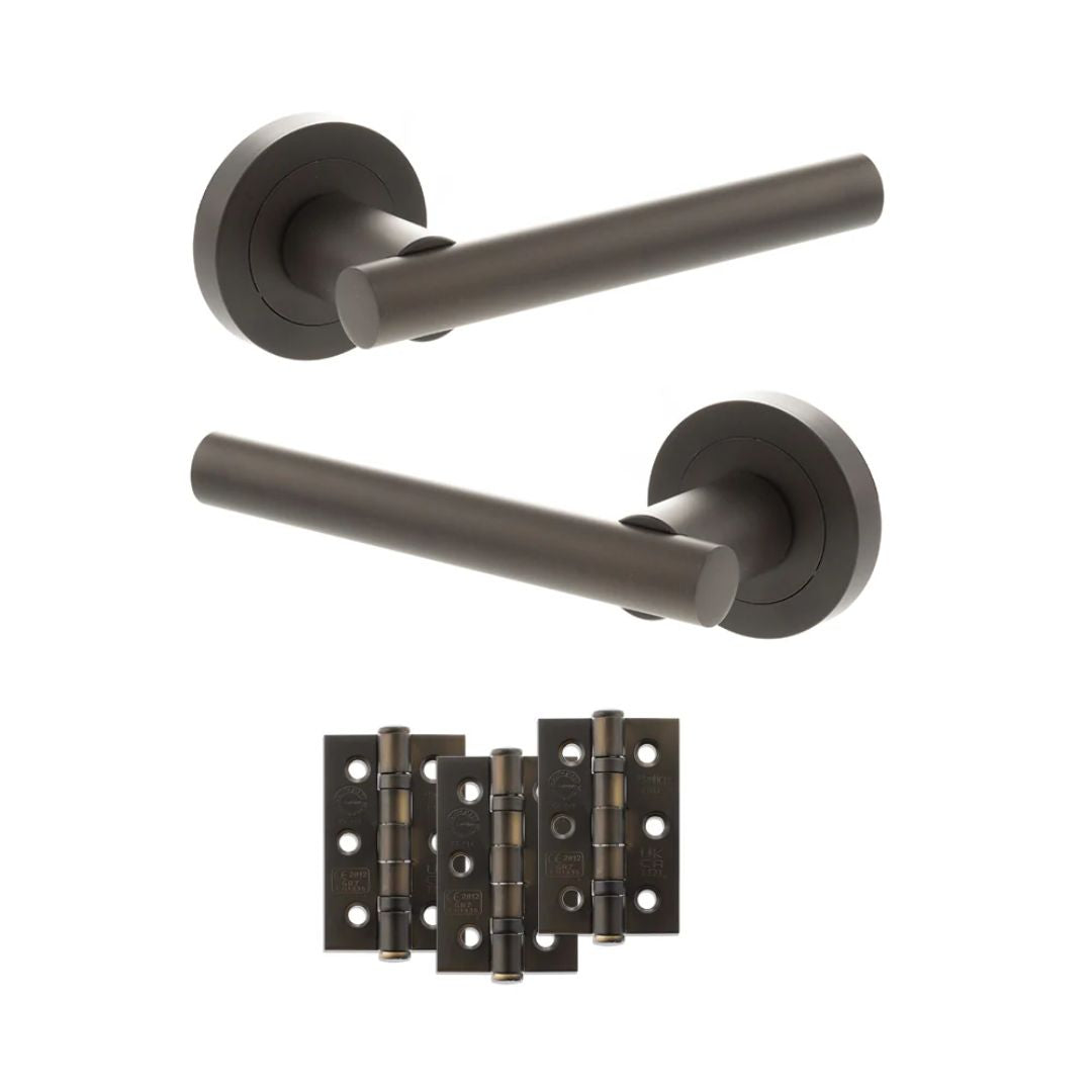 Atlantic S28R Status Nebraska on Round Rose Door Handle Pack