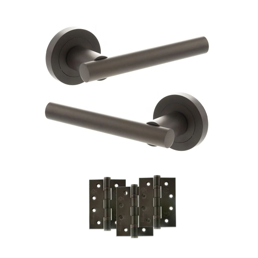 Atlantic S28R Status Nebraska on Round Rose Door Handle Pack