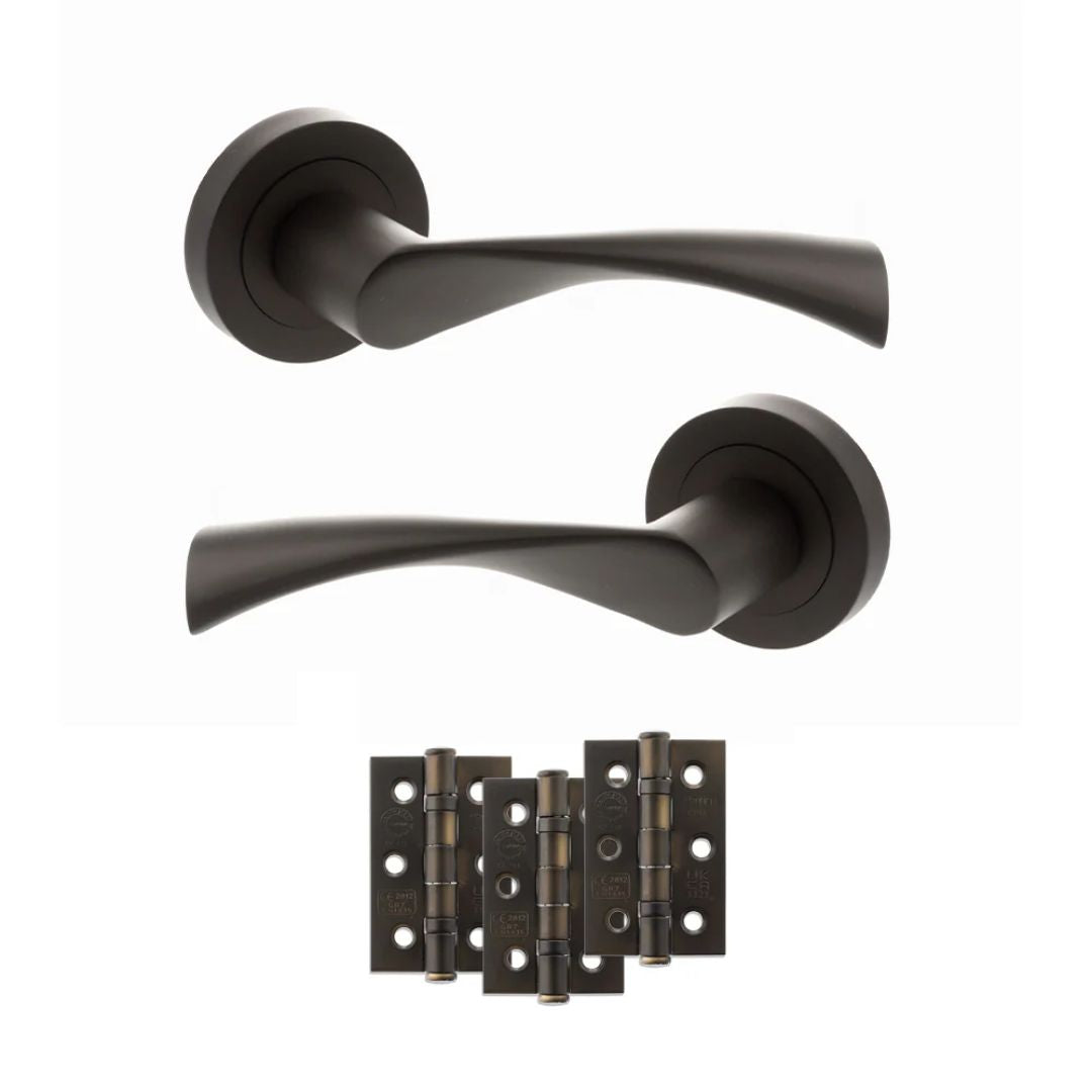 Atlantic S34R Status Colorado on Round Rose Door Handle Pack