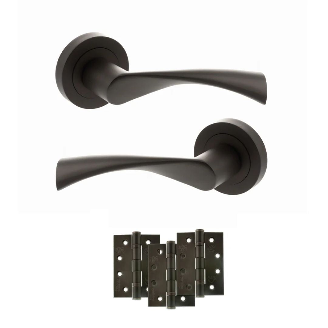 Atlantic S34R Status Colorado on Round Rose Door Handle Pack