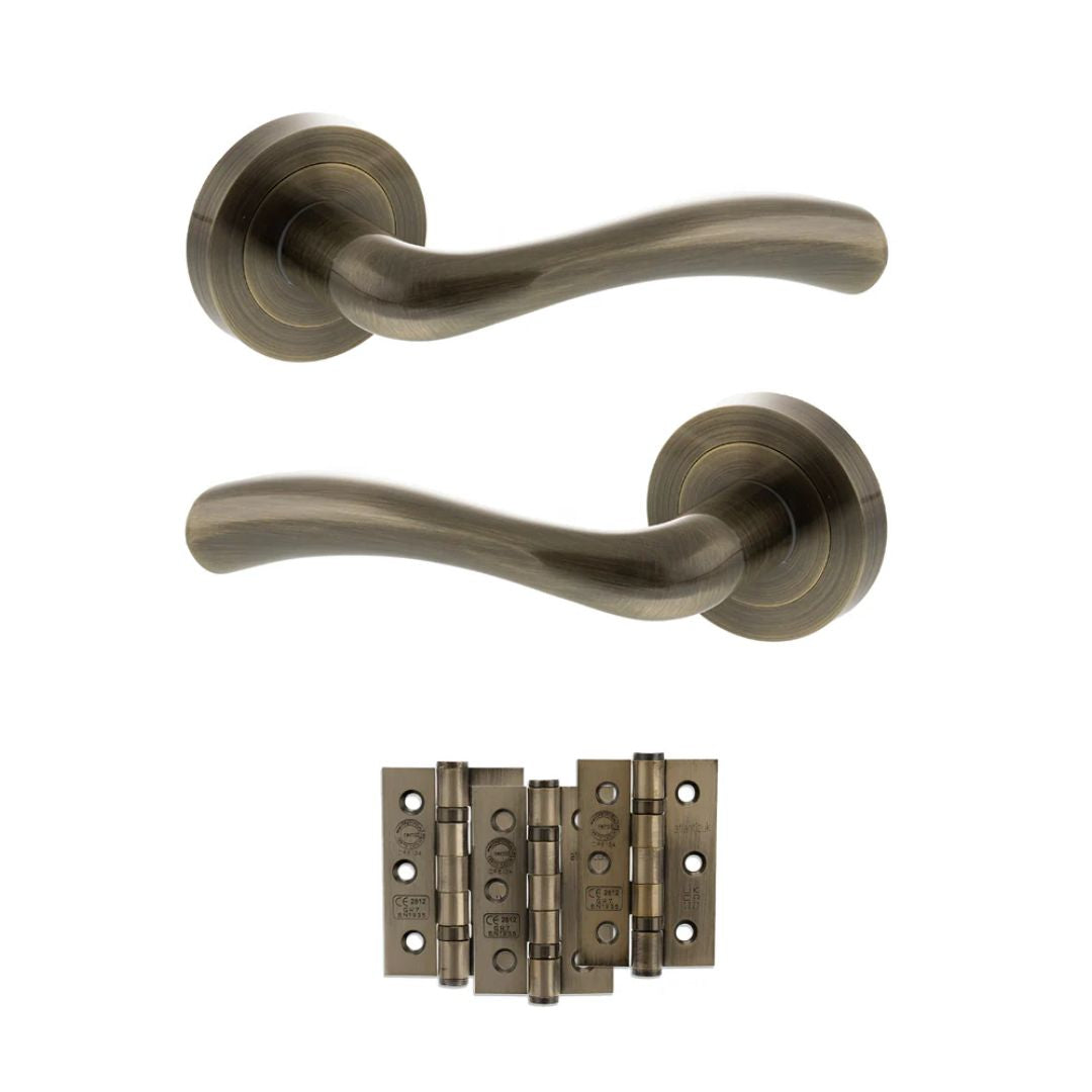 Atlantic S35R Status Texas on Round Rose Door Handle Pack