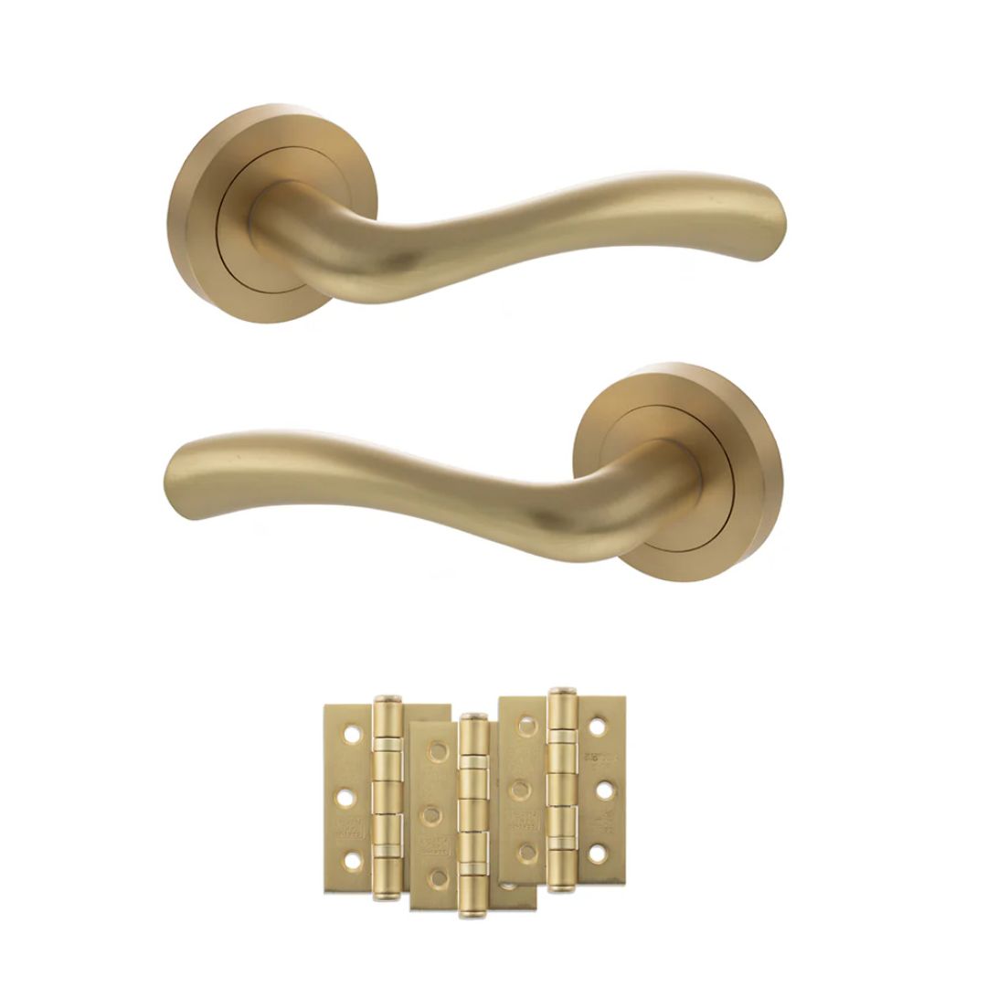 Atlantic S35R Status Texas on Round Rose Door Handle Pack