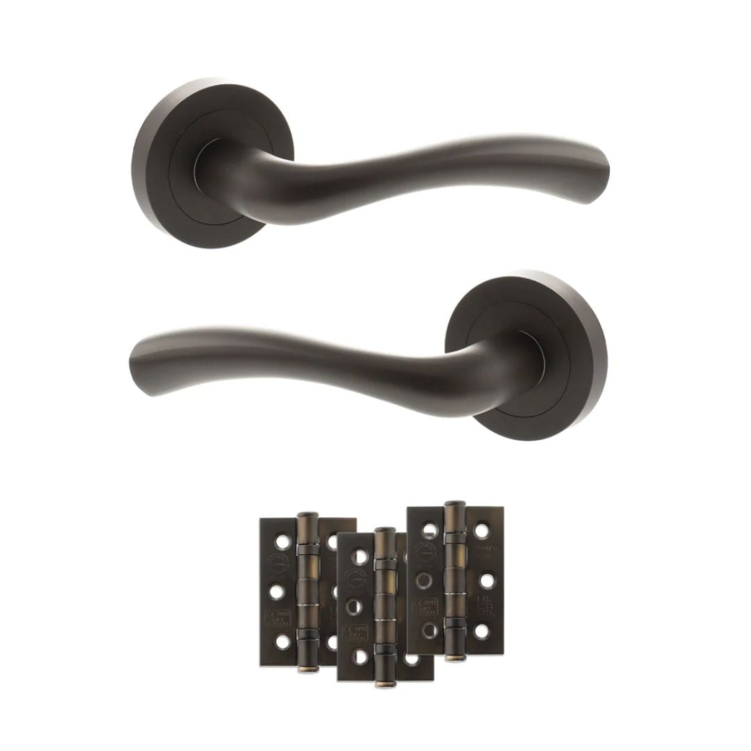 Atlantic S35R Status Texas on Round Rose Door Handle Pack