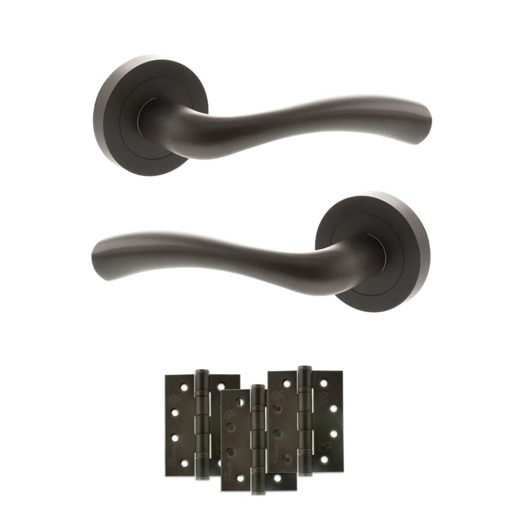 Atlantic S35R Status Texas on Round Rose Door Handle Pack