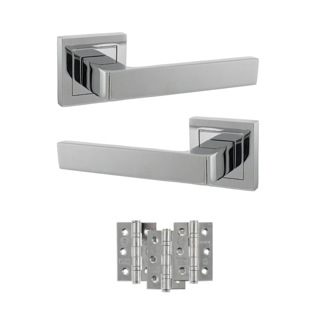 Atlantic S40S Status Montana on Square Rose Door Handle Pack