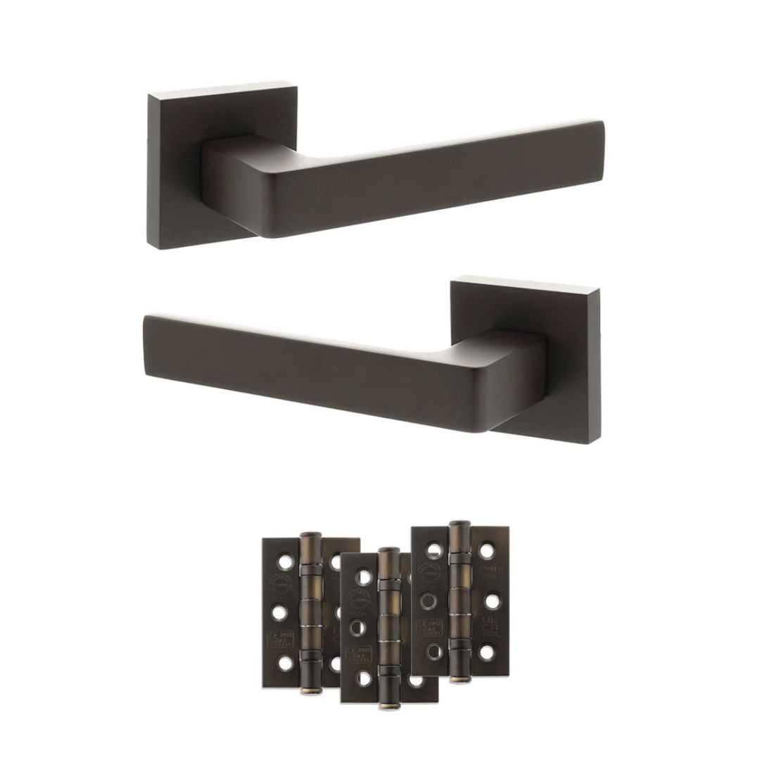 Atlantic S40S Status Montana on Square Rose Door Handle Pack