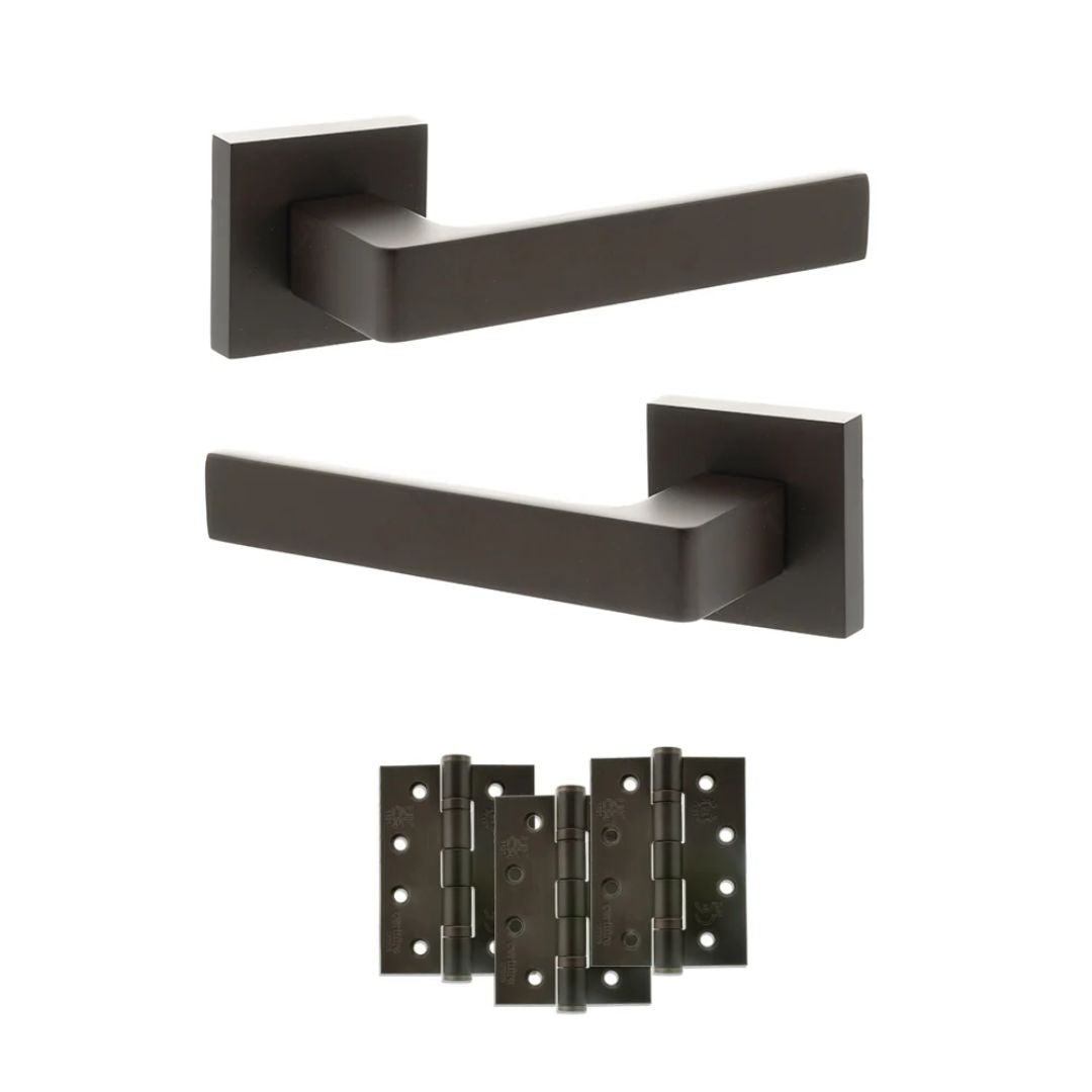 Atlantic S40S Status Montana on Square Rose Door Handle Pack