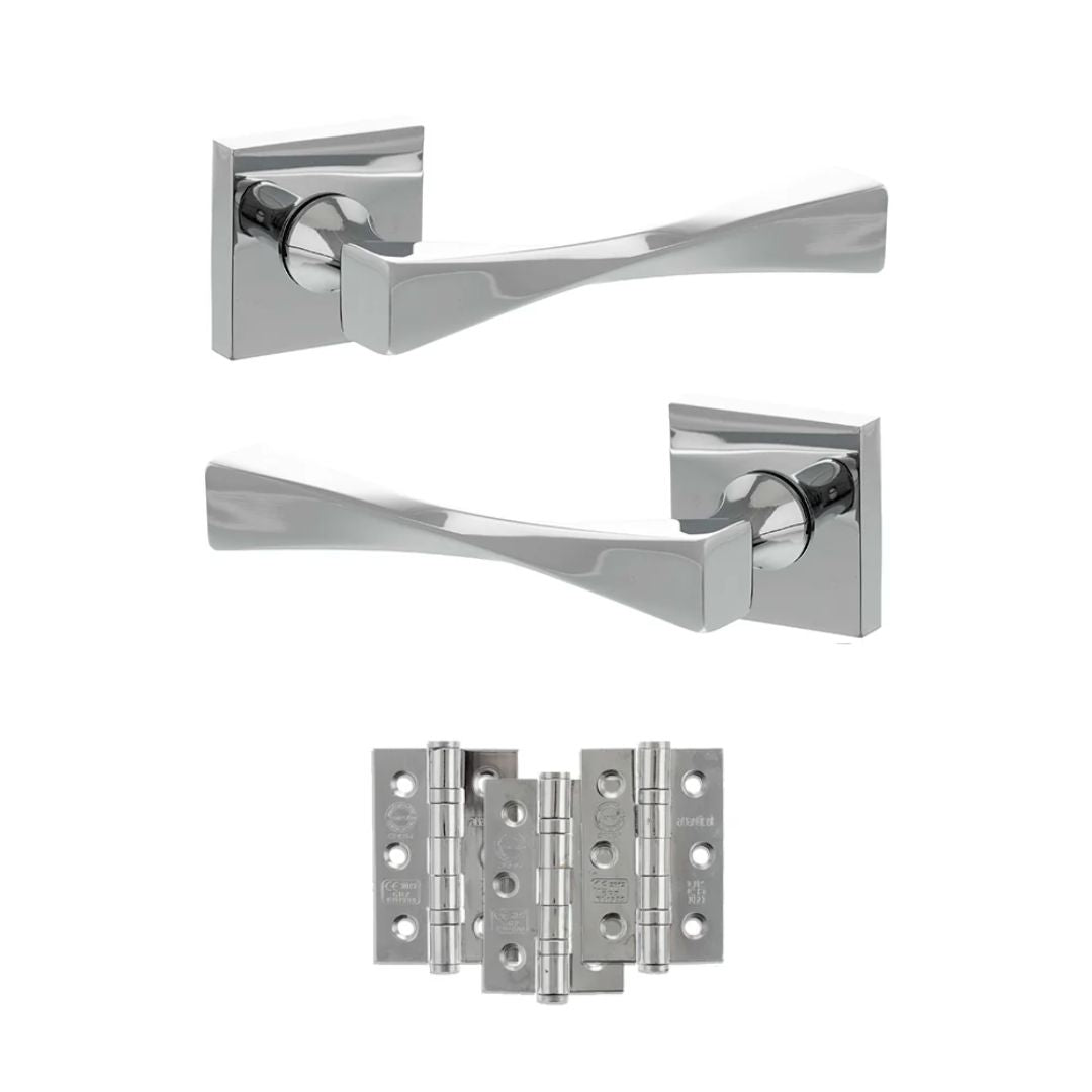 Atlantic SP190 Senza Pari Guido on Square Rose Door Handle Pack