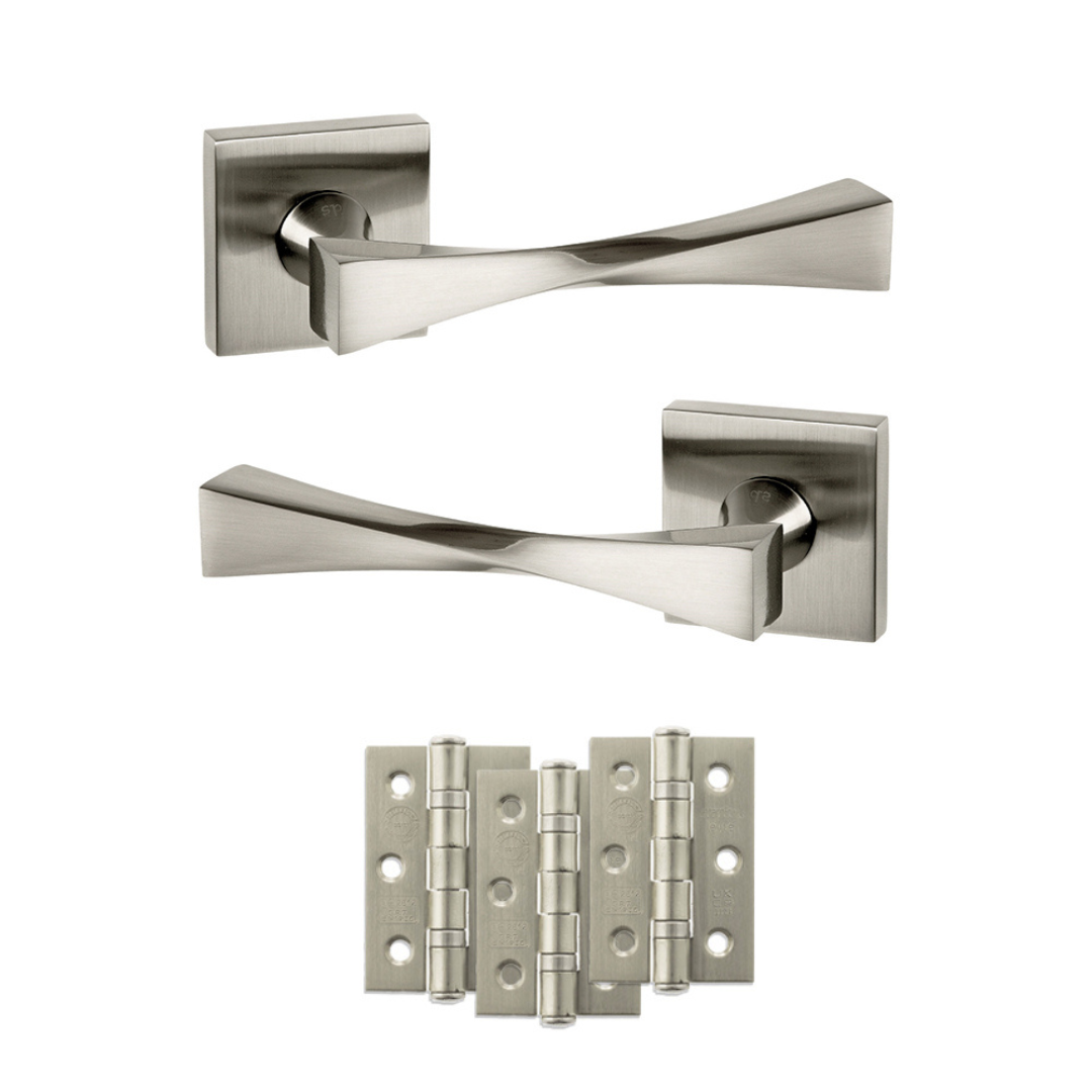 Atlantic SP190 Senza Pari Guido on Square Rose Door Handle Pack
