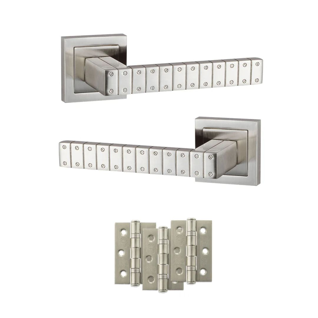 Atlantic SPC193SN Senza Pari Bianca on Square Rose Door Handle Pack