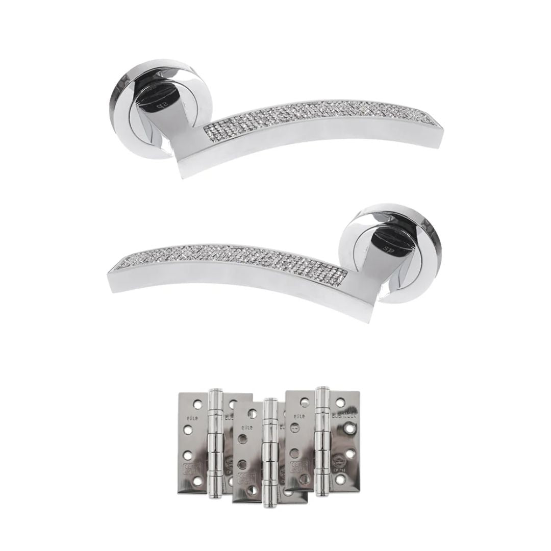 Atlantic SPM167CRCP Senza Pari Crystal on Round Rose Door Handle Pack