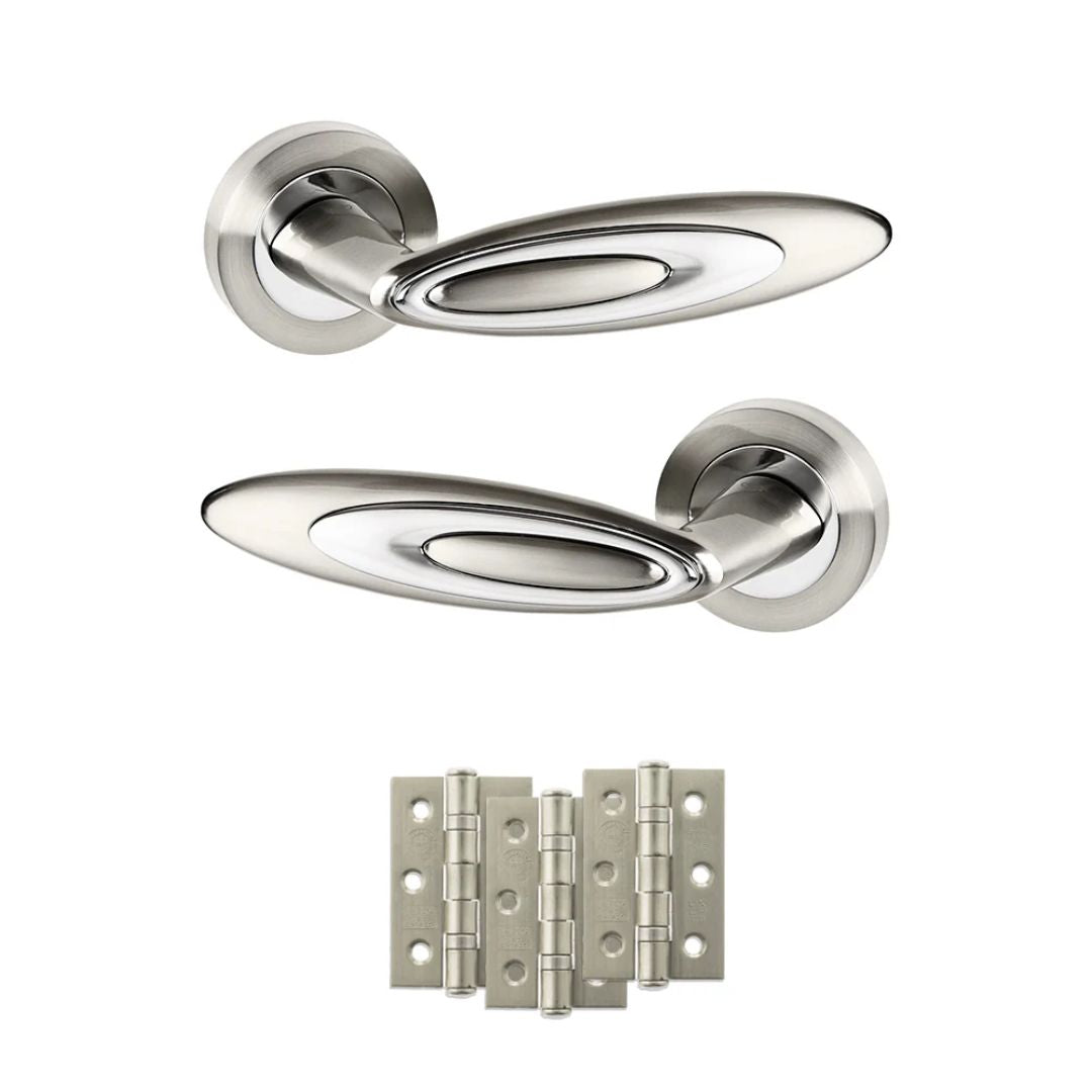 Atlantic SPM222SNCP Senza Pari Elisse on Round Rose Door Handle Pack