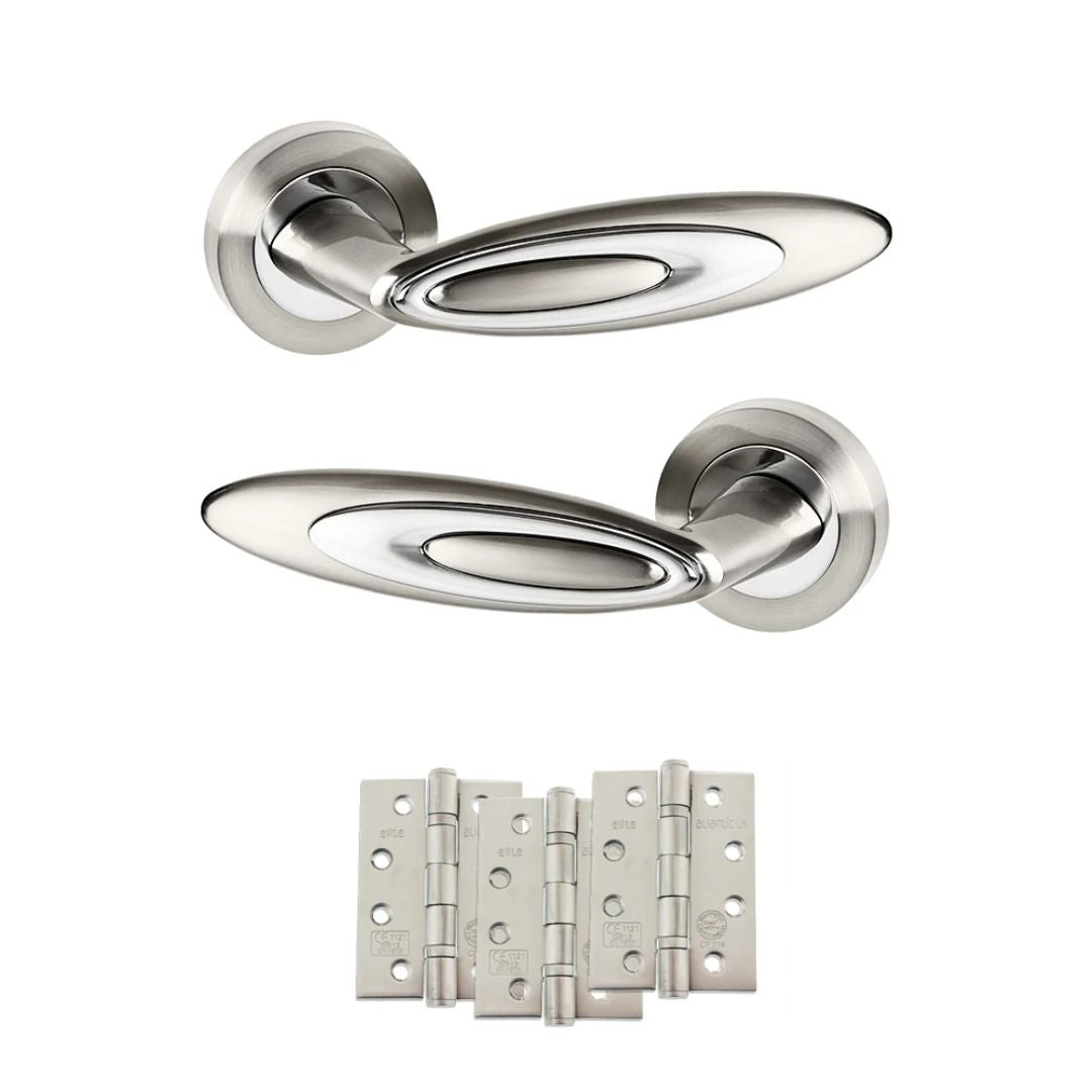 Atlantic SPM222SNCP Senza Pari Elisse on Round Rose Door Handle Pack