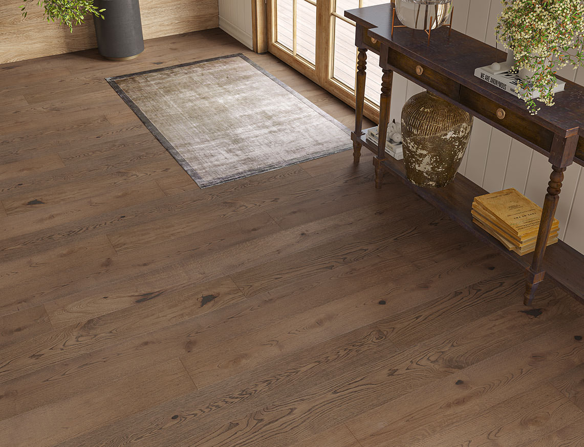 Marston Oak Coffee Brushed Plank Engineered Wood Flooring | UV Lacquered | 190 x 1900 x 14/3mm