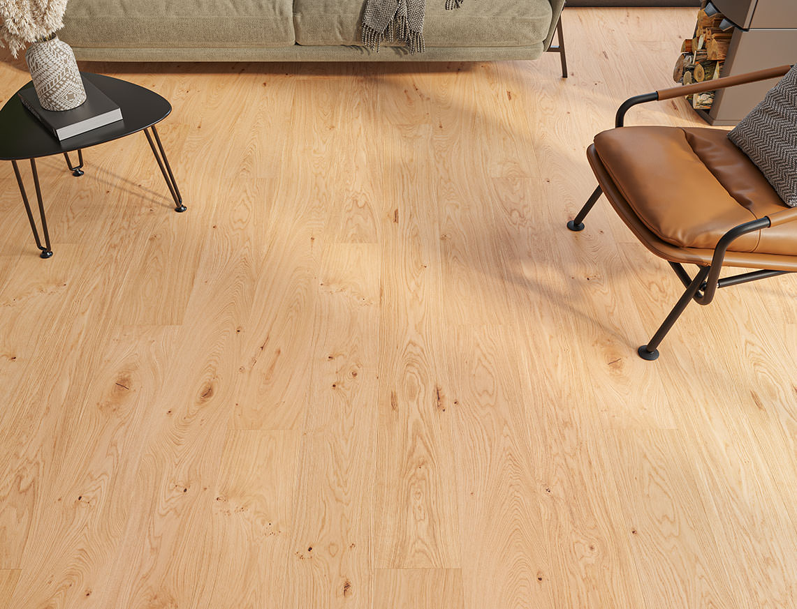 Stirling Oak Natural Brushed Plank Engineered Wood Flooring | UV Oiled | 190 x 1900 x 20/6mm