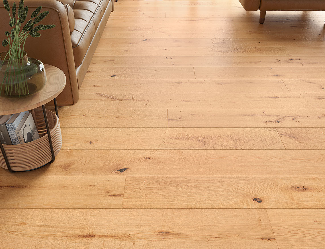 Delamere Oak Natural Brushed Plank Engineered Wood Flooring | UV Oiled | 190 x 1900 x 14/3mm