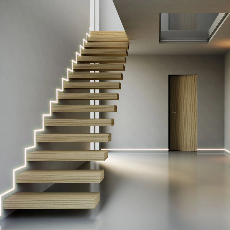 Atlantic Ermetika Absolute Rush Flush Aluminium Skirting Board (2m piece) with LED