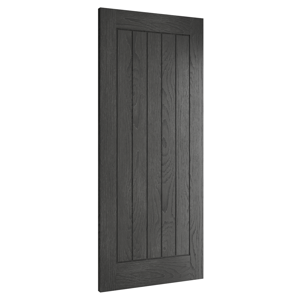 Pre-Assembled Ely Brushed Black Oak Door Set FSC