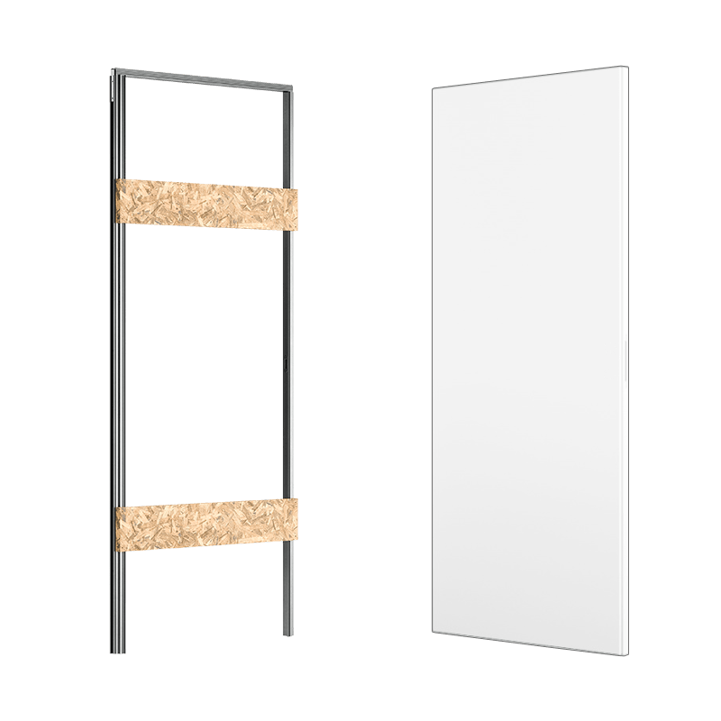 Atlantic Ermetika xREVERx Flush Hidden Door System with White Primed Door - Satin Chrome Latch/Bathroom Accessories