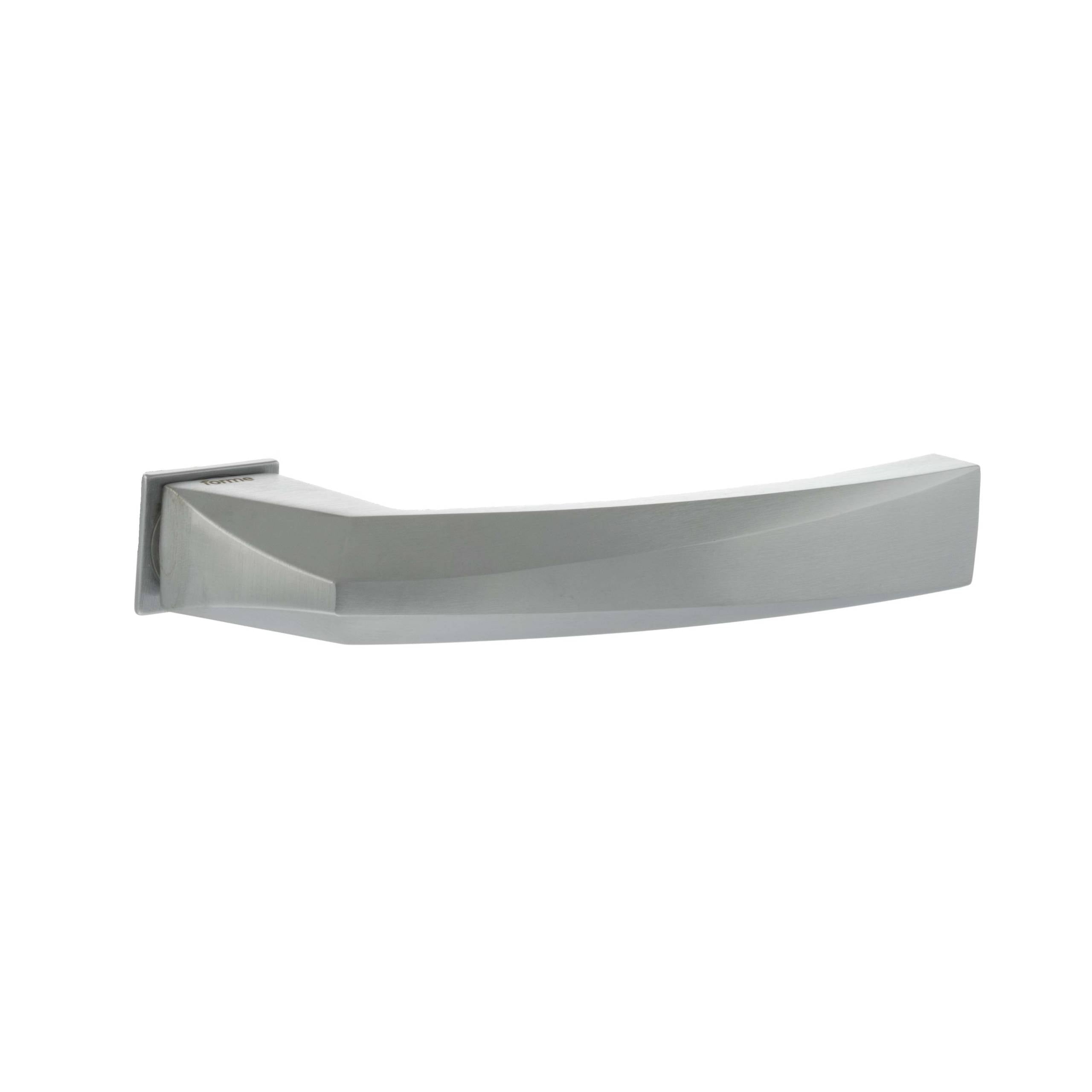 Forme Crystal Lever Door Handle on Concealed Square Rose - Satin Chrome