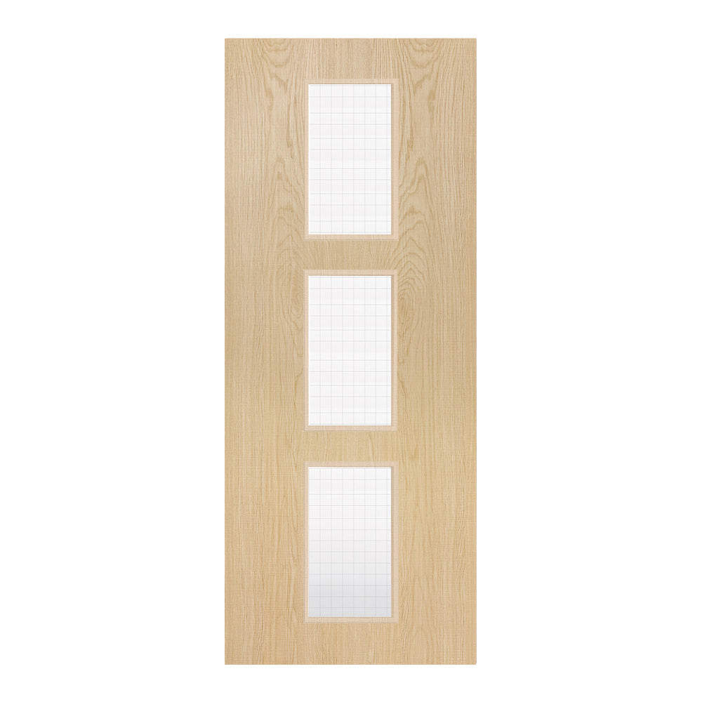 Pre-Assembled Flush Prefinished Ash FD30 Option 11 Wired Glaze Certifire CF5740 FSC Door Set
