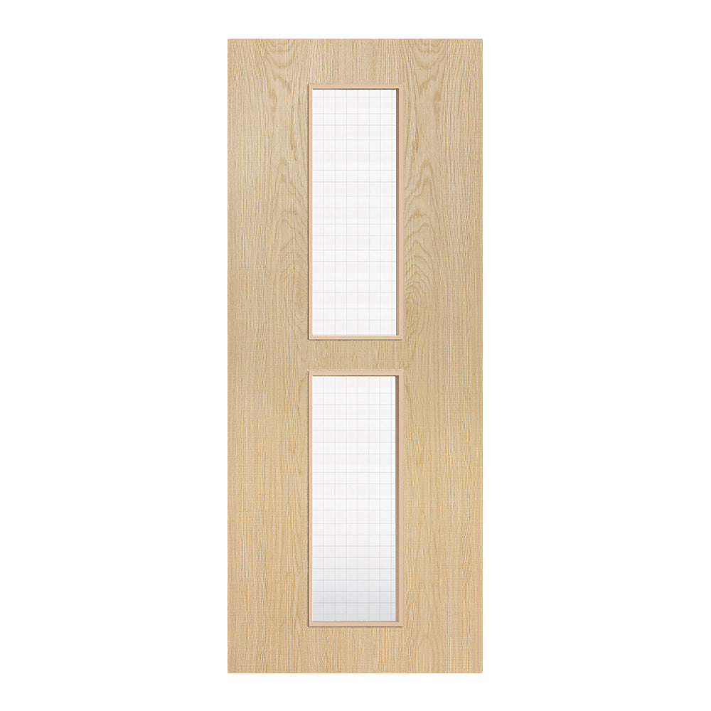 Pre-Assembled Flush Prefinished Ash FD30 Option 12 Wired Glaze Certifire CF5740 FSC Door Set