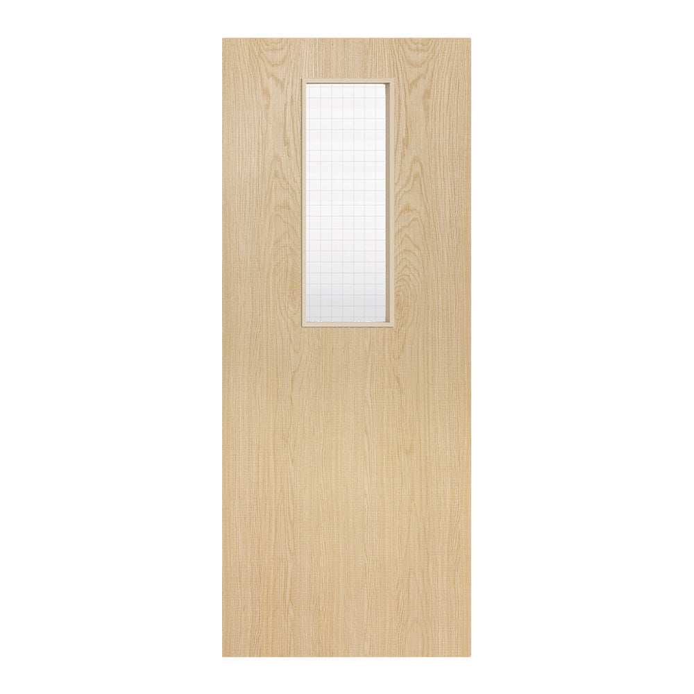 Pre-Assembled Flush Prefinished Ash FD30 Option 14 Wired Glaze Certifire CF5740 FSC Door Set
