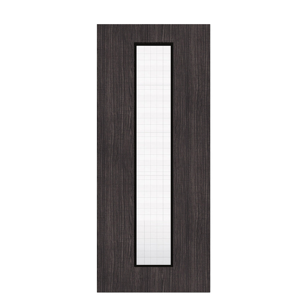 Pre-Assembled Flush Dark Grey Ash FD30 Option 10 Wired Glaze Certifire CF5740 FSC Door Set