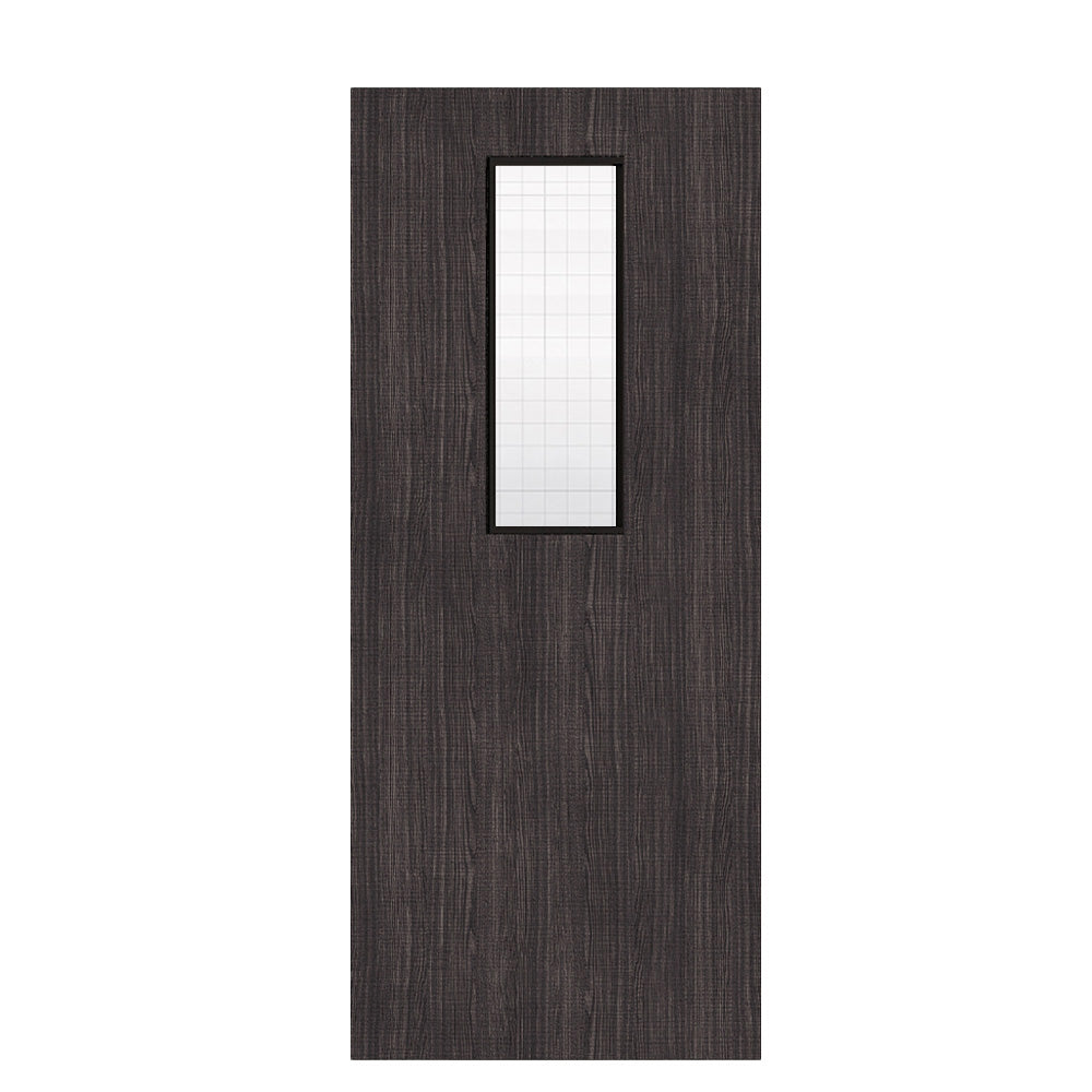 Pre-Assembled Flush Dark Grey Ash FD30 Option 14 Wired Glaze Certifire CF5740 FSC Door Set
