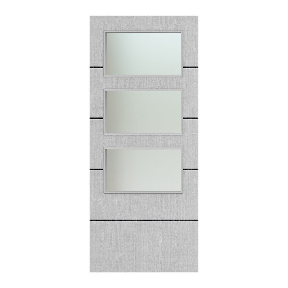 Deanta Flush Light Grey Ash Horizontal Inlay Option 03 Satin Glaze FSC