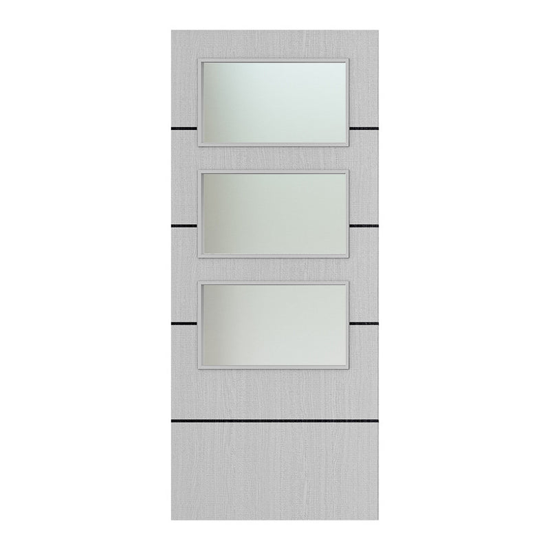 Deanta Flush Light Grey Ash Horizontal Inlay Option 03 Satin Glaze FSC