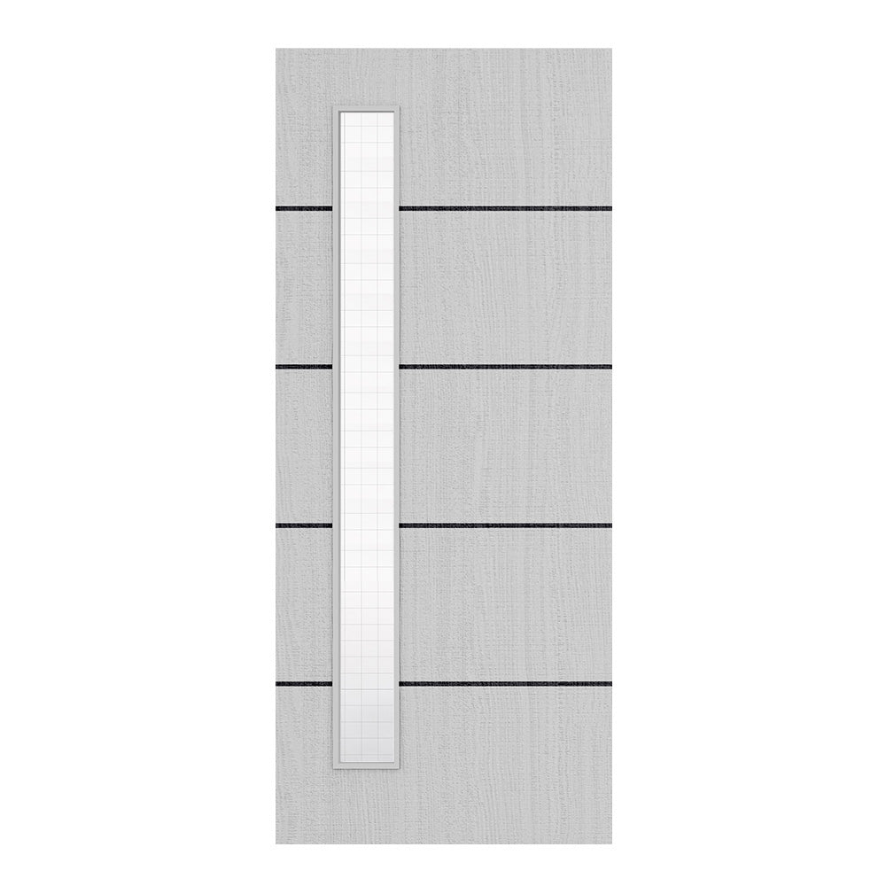 Pre-Assembled Flush Light Grey Ash Horizontal Inlay FD30 Option 06 Wired Glaze Certifire CF5740 FSC Door Set